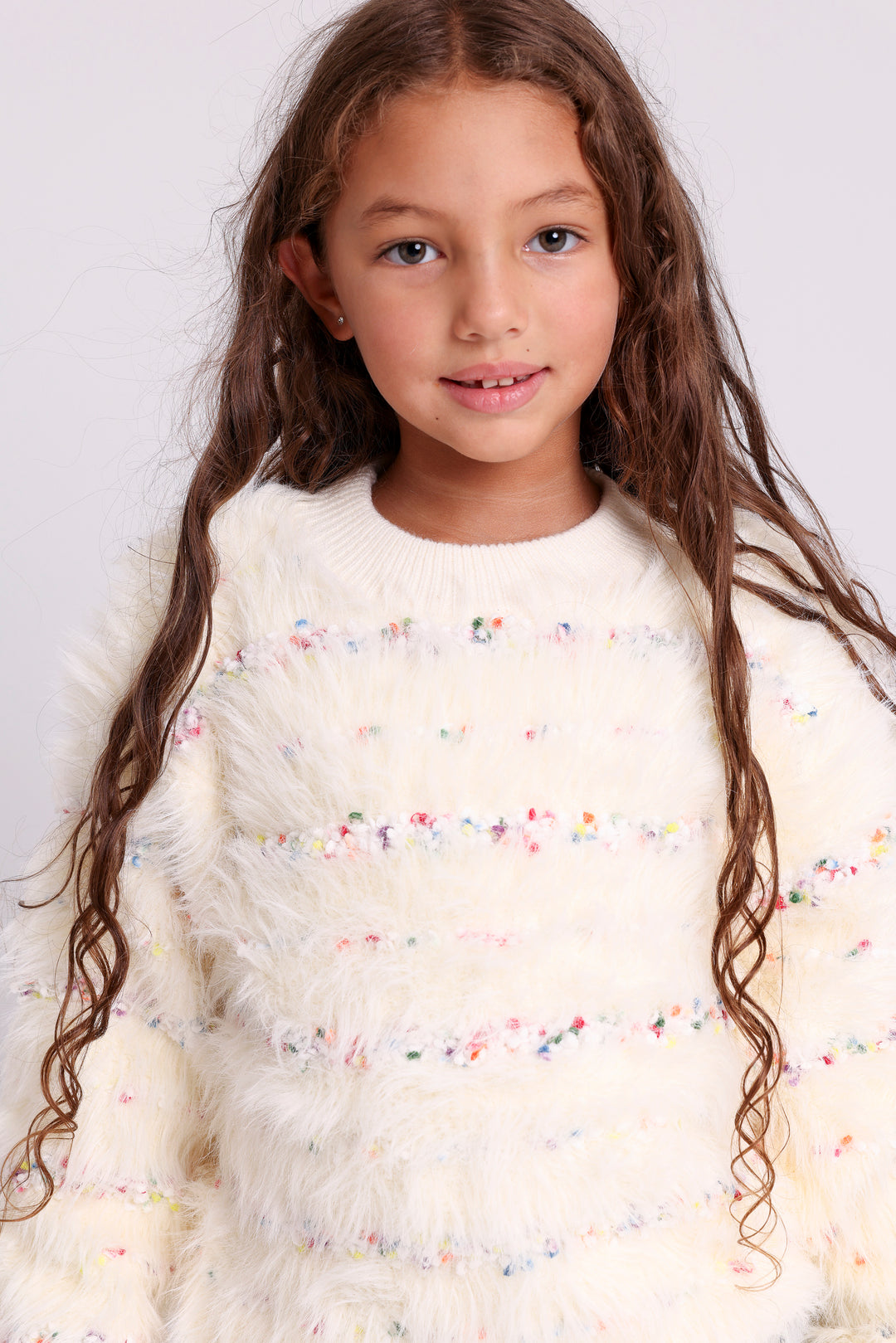 Confetti Stripe Furry Pullovers