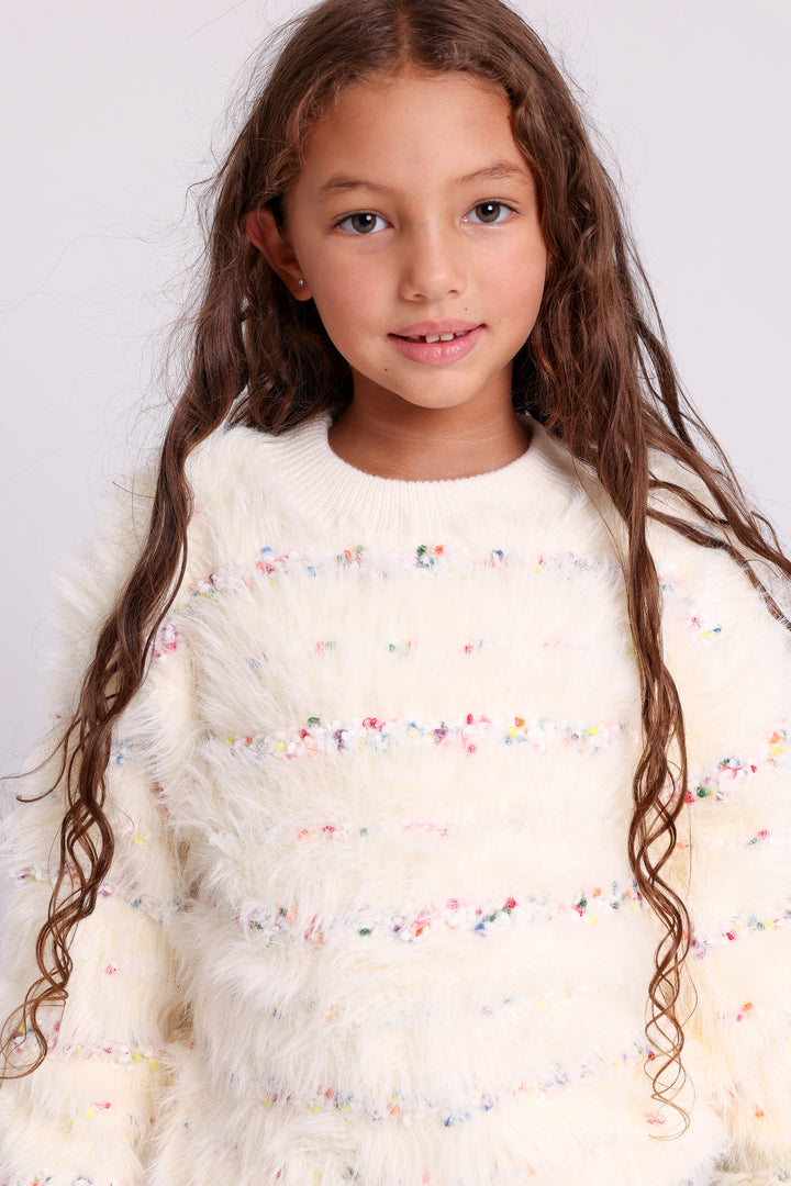 Confetti Stripe Furry Pullovers