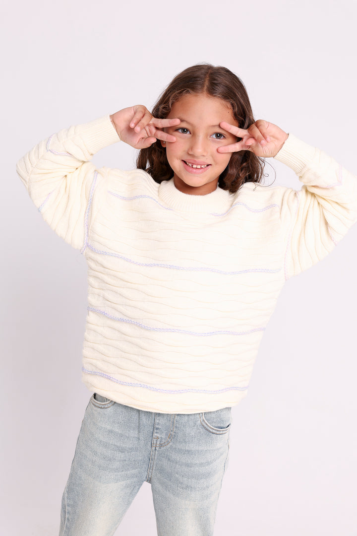 Wavy Pattern Knit PULLOVER