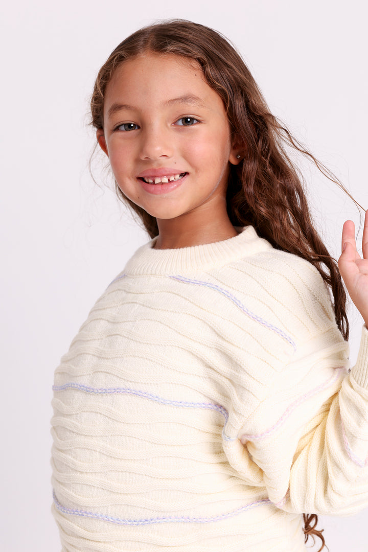 Wavy Pattern Knit PULLOVER