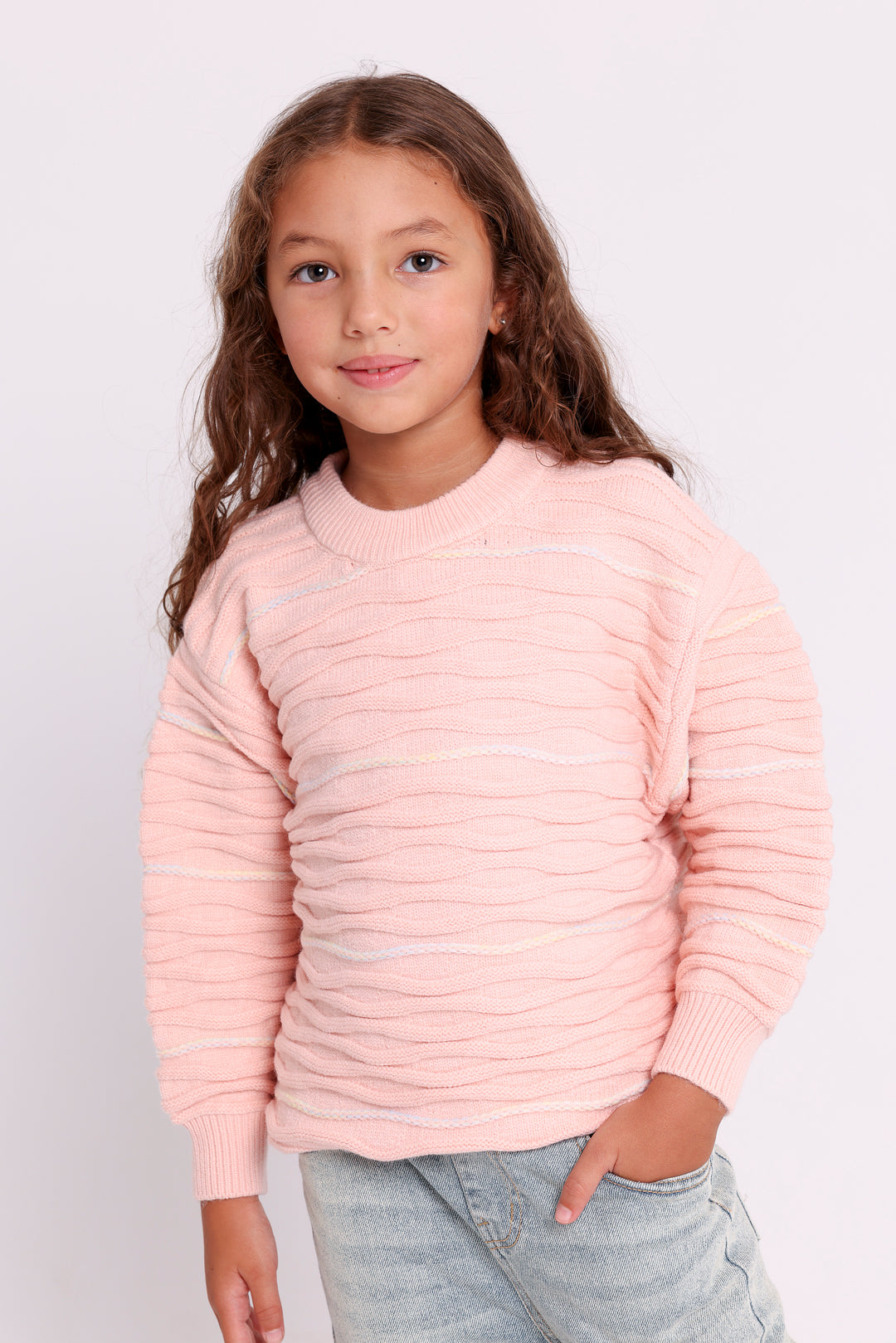 Wavy Pattern Knit PULLOVER