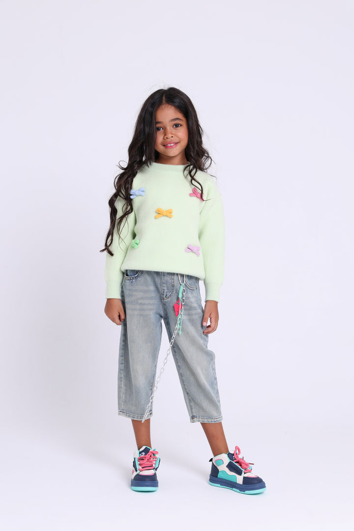 Bow Patch Knit PULLOVER