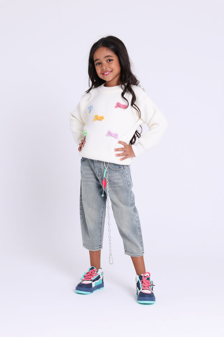 Bow Patch Knit PULLOVER