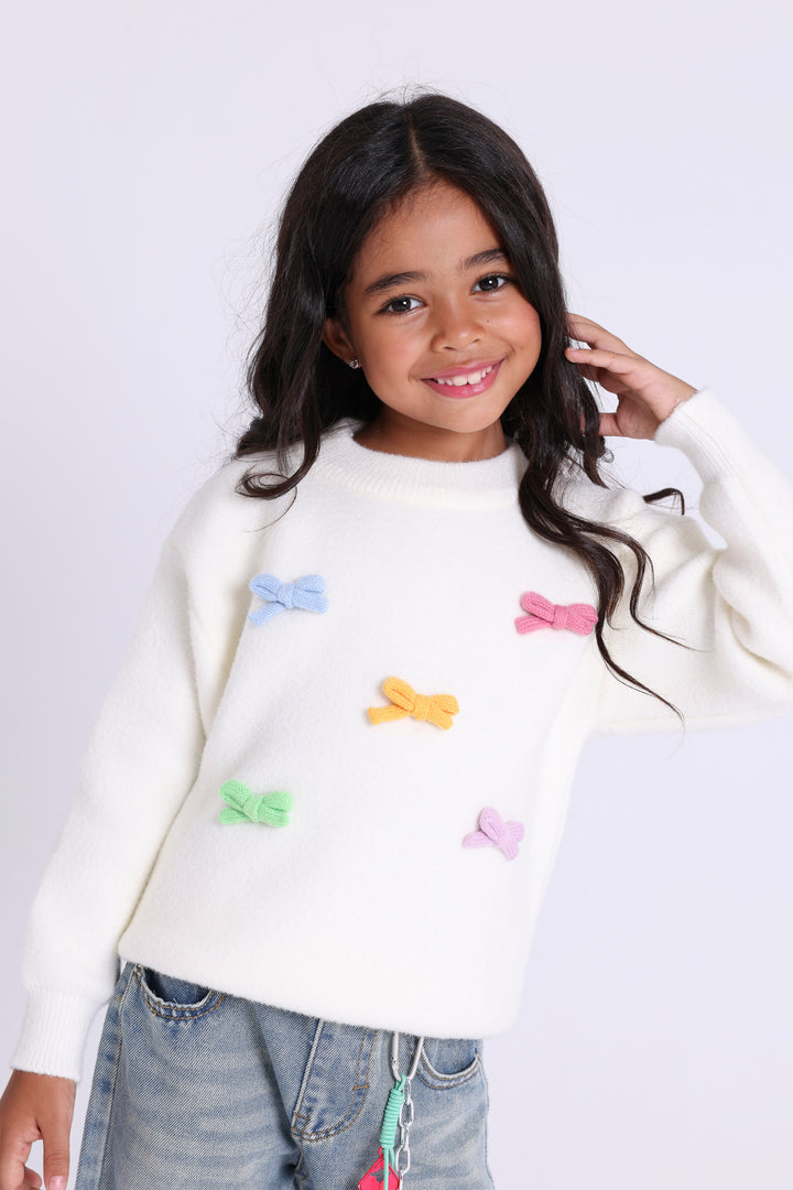 Bow Patch Knit PULLOVER