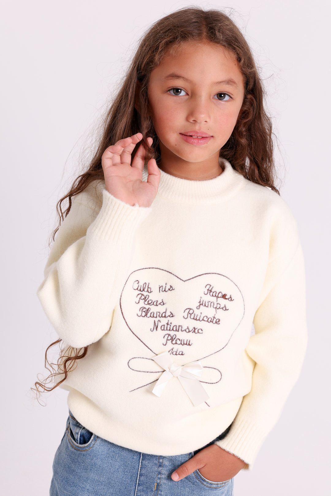 Heart Print Knit PULLOVER