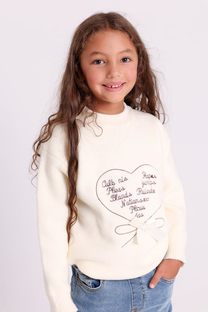 Heart Print Knit PULLOVER