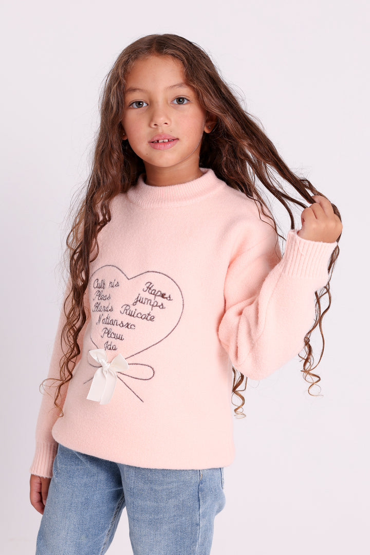 Heart Print Knit PULLOVER