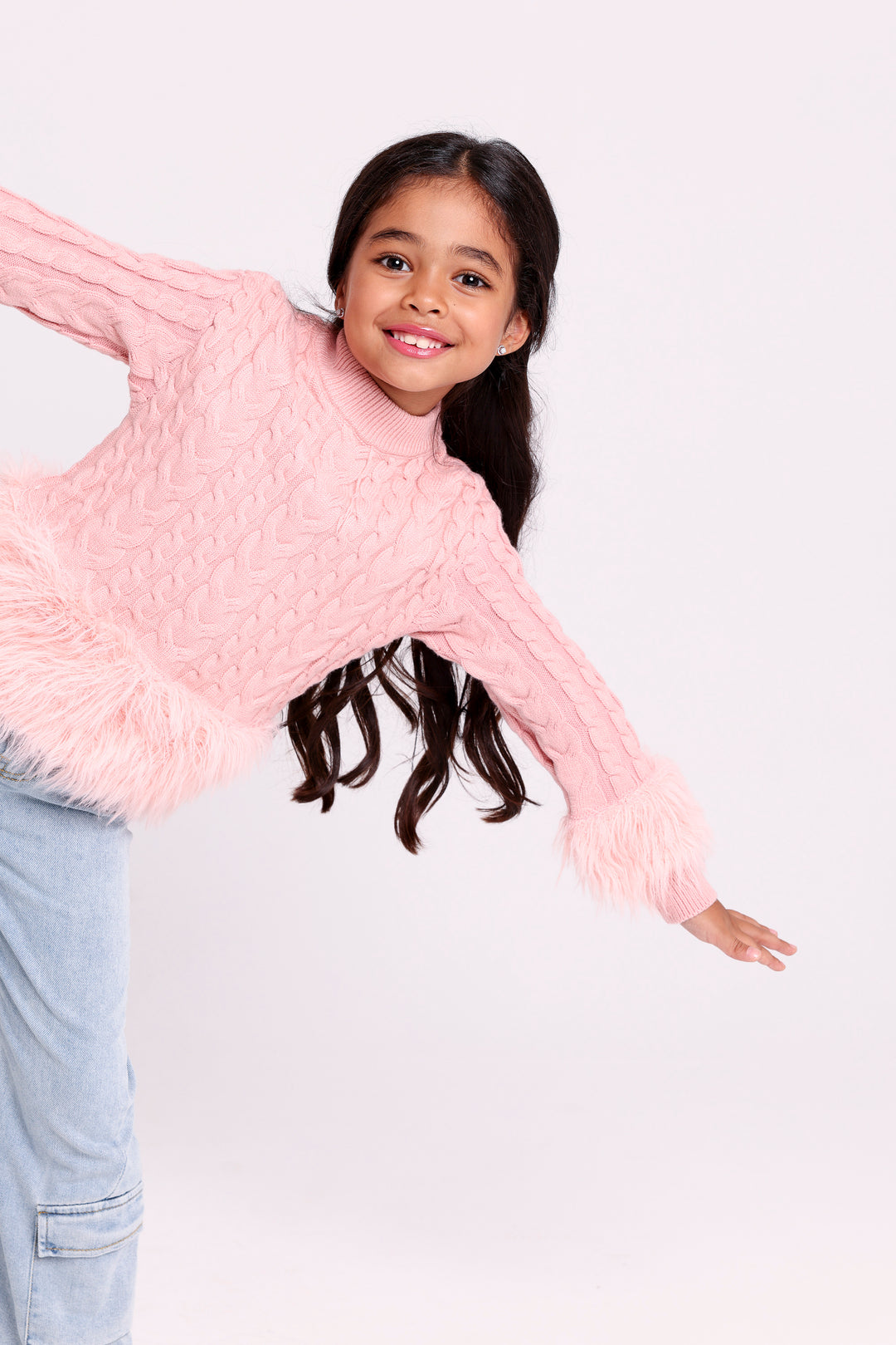 Cable Knit Furry PULLOVER
