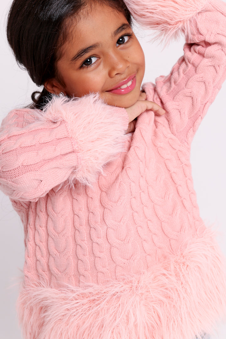 Cable Knit Furry PULLOVER