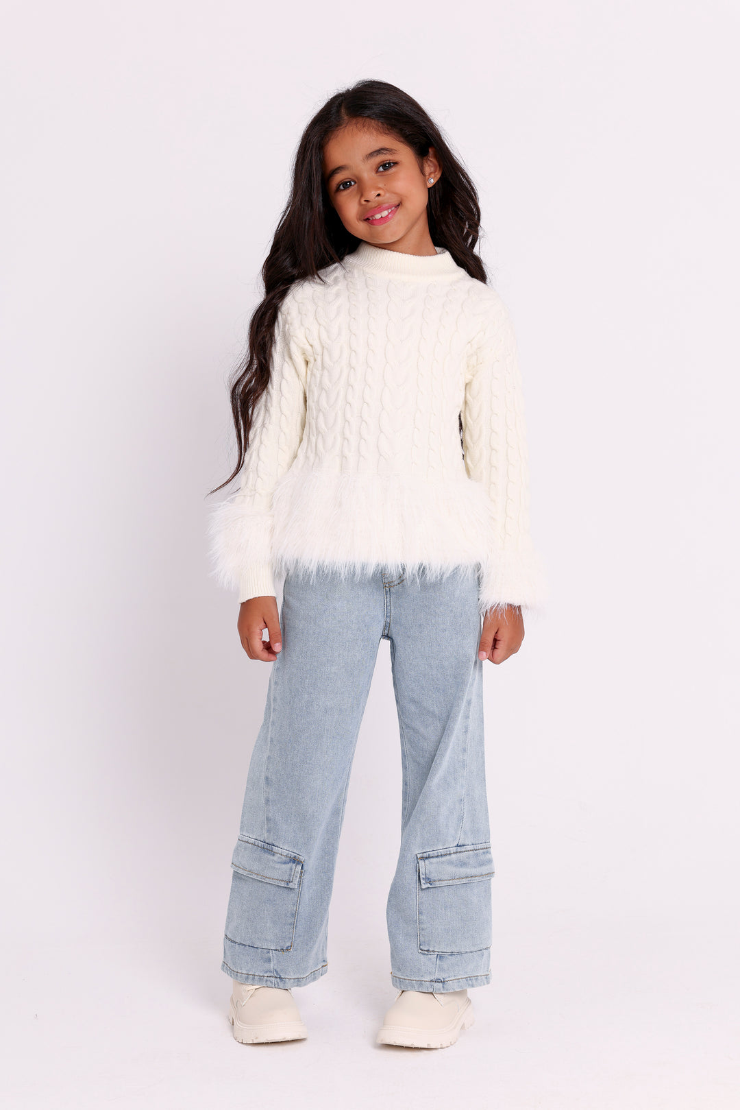 Cable Knit Furry PULLOVER