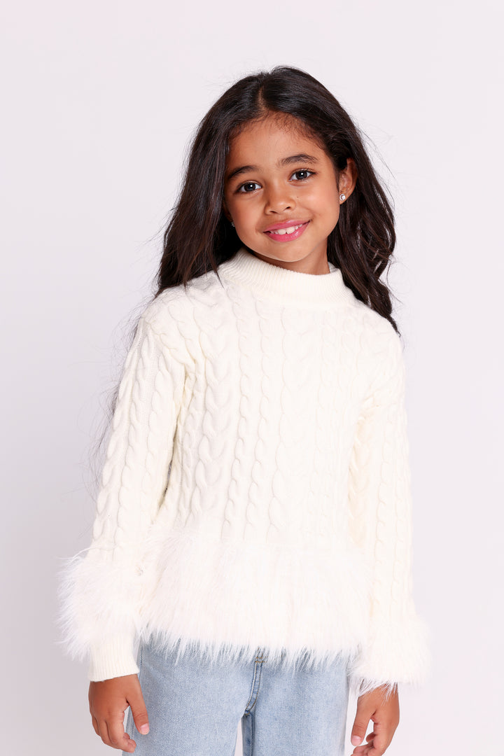 Cable Knit Furry PULLOVER