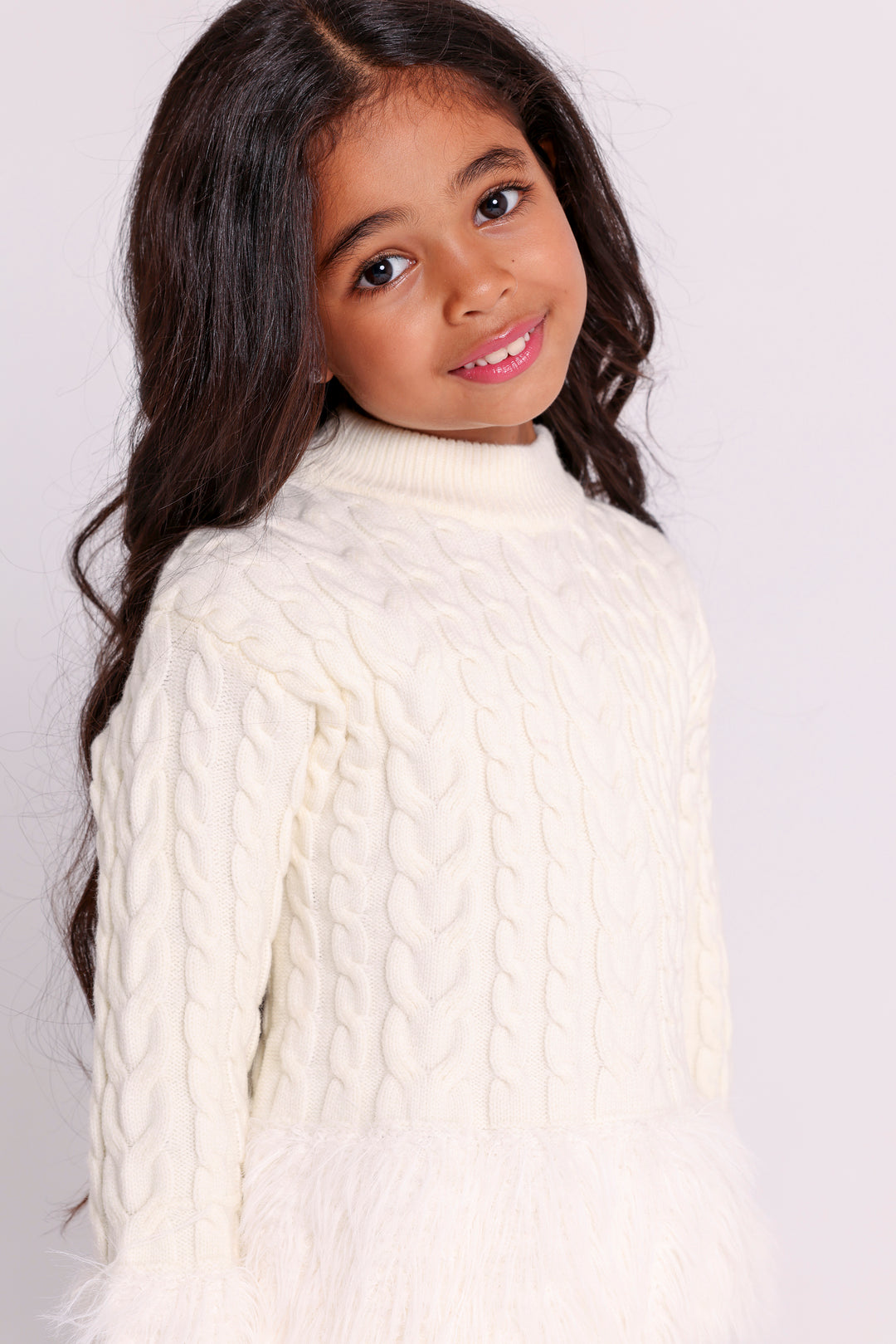 Cable Knit Furry PULLOVER