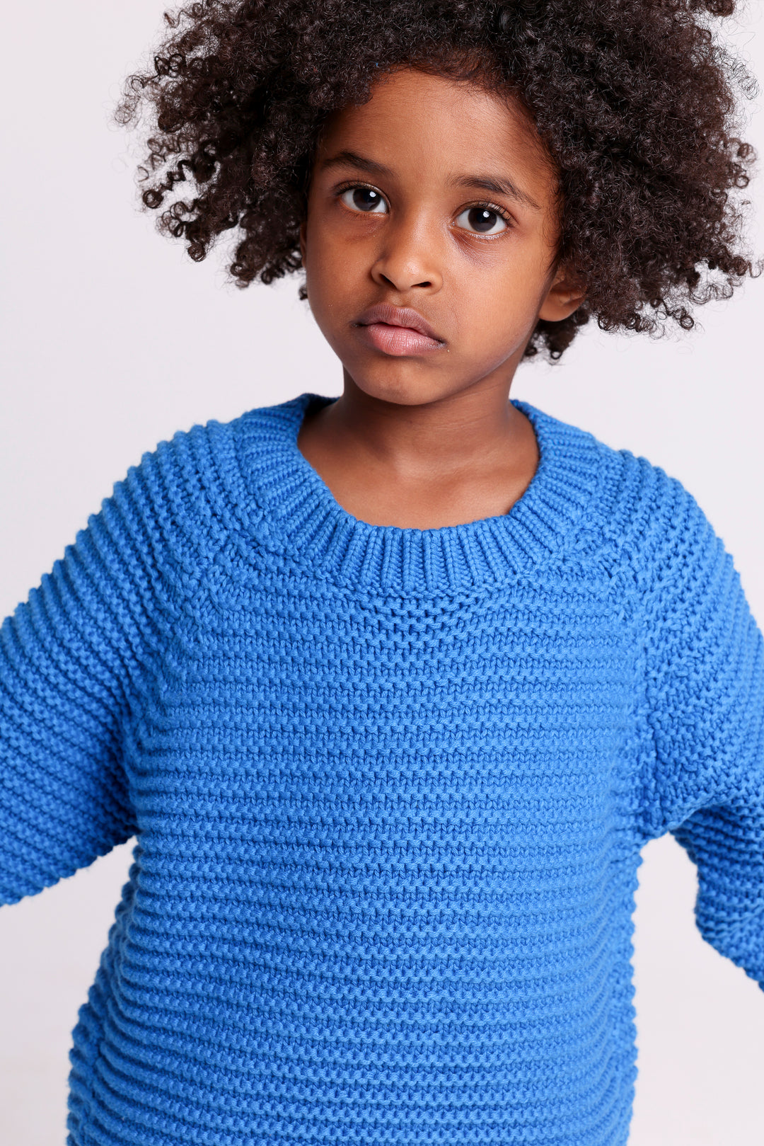 Solid Blue Knit PULLOVER