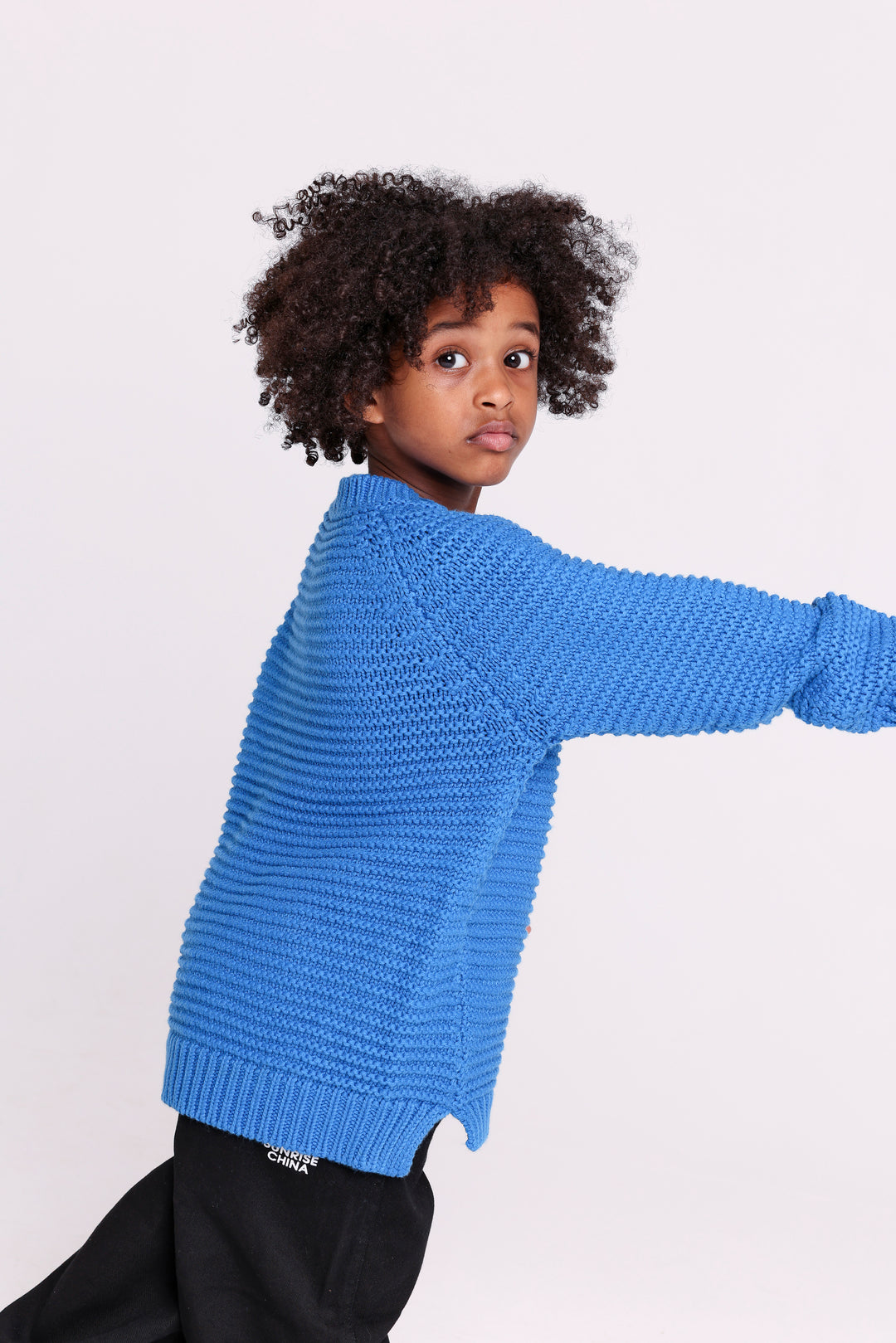 Solid Blue Knit PULLOVER
