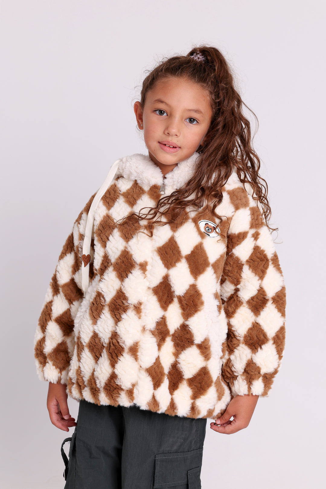 Diamond Pattern Fuzzy JACKET
