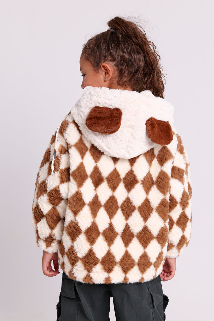 Diamond Pattern Fuzzy JACKET