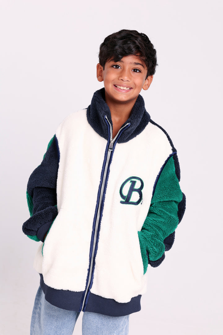 BO Cozy varsity fleece jacket