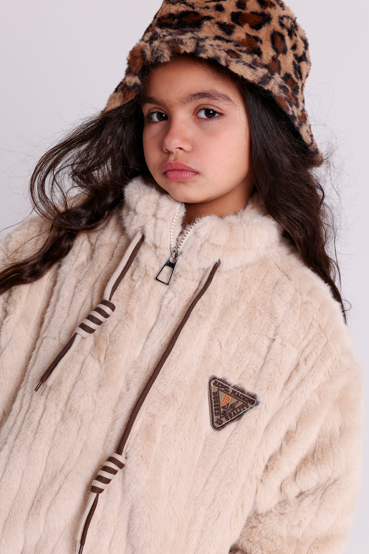 Elegant plush zip-up with tassel detail