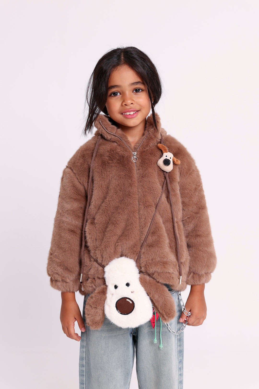Fun puppy themed fur JACKET