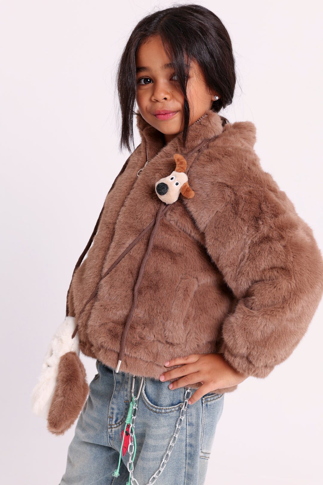 Fun puppy themed fur JACKET