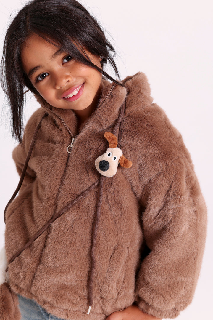 Fun puppy themed fur JACKET