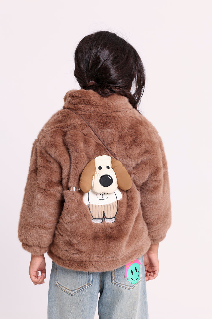 Fun puppy themed fur JACKET