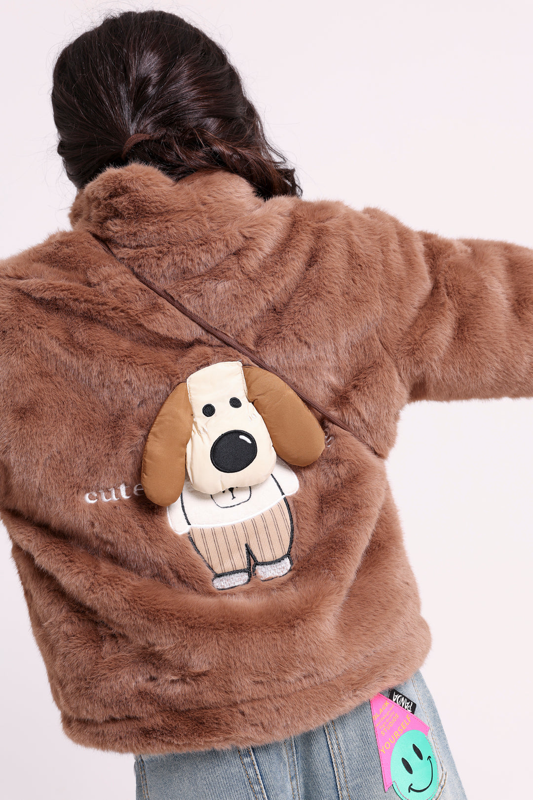 Fun puppy themed fur JACKET