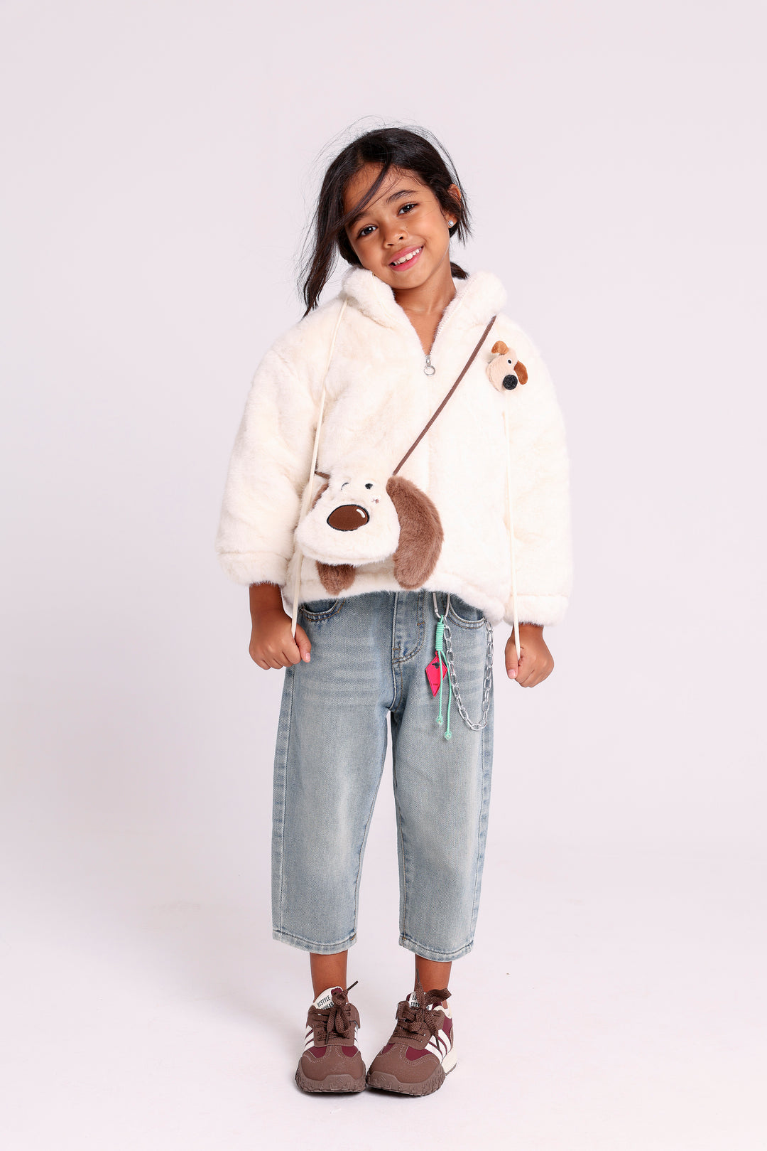 Fun puppy themed fur JACKET
