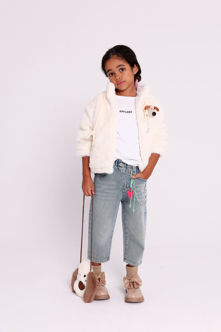 Fun puppy themed fur JACKET