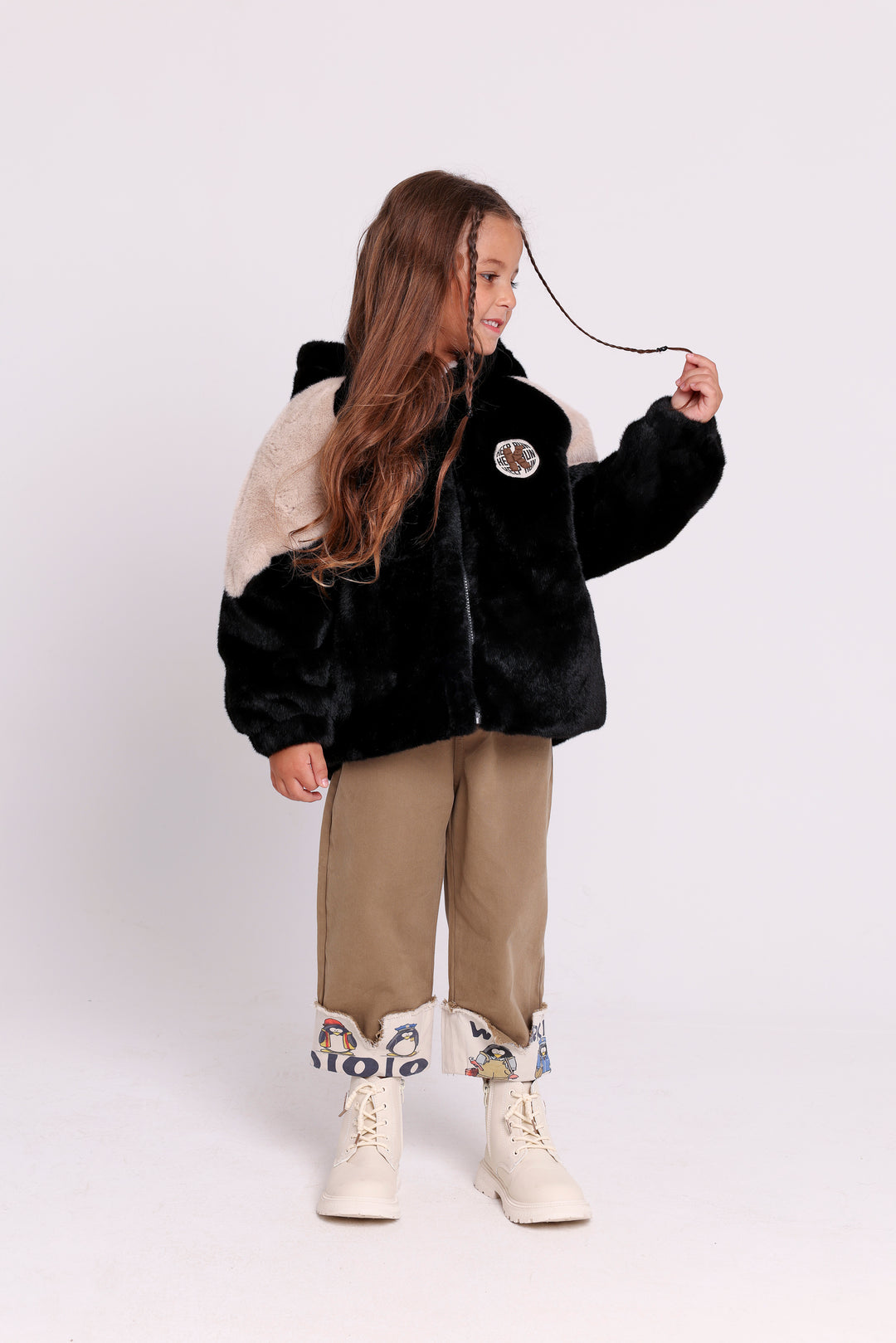 Snug fleece JACKET with logo patch