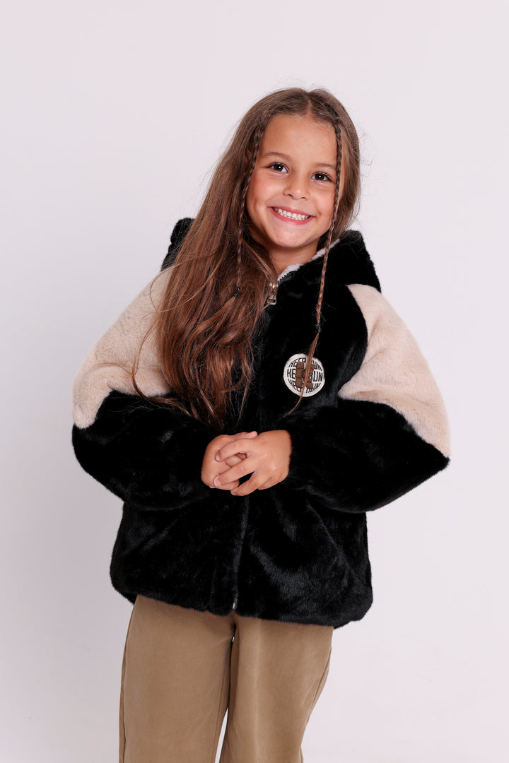 Snug fleece JACKET with logo patch