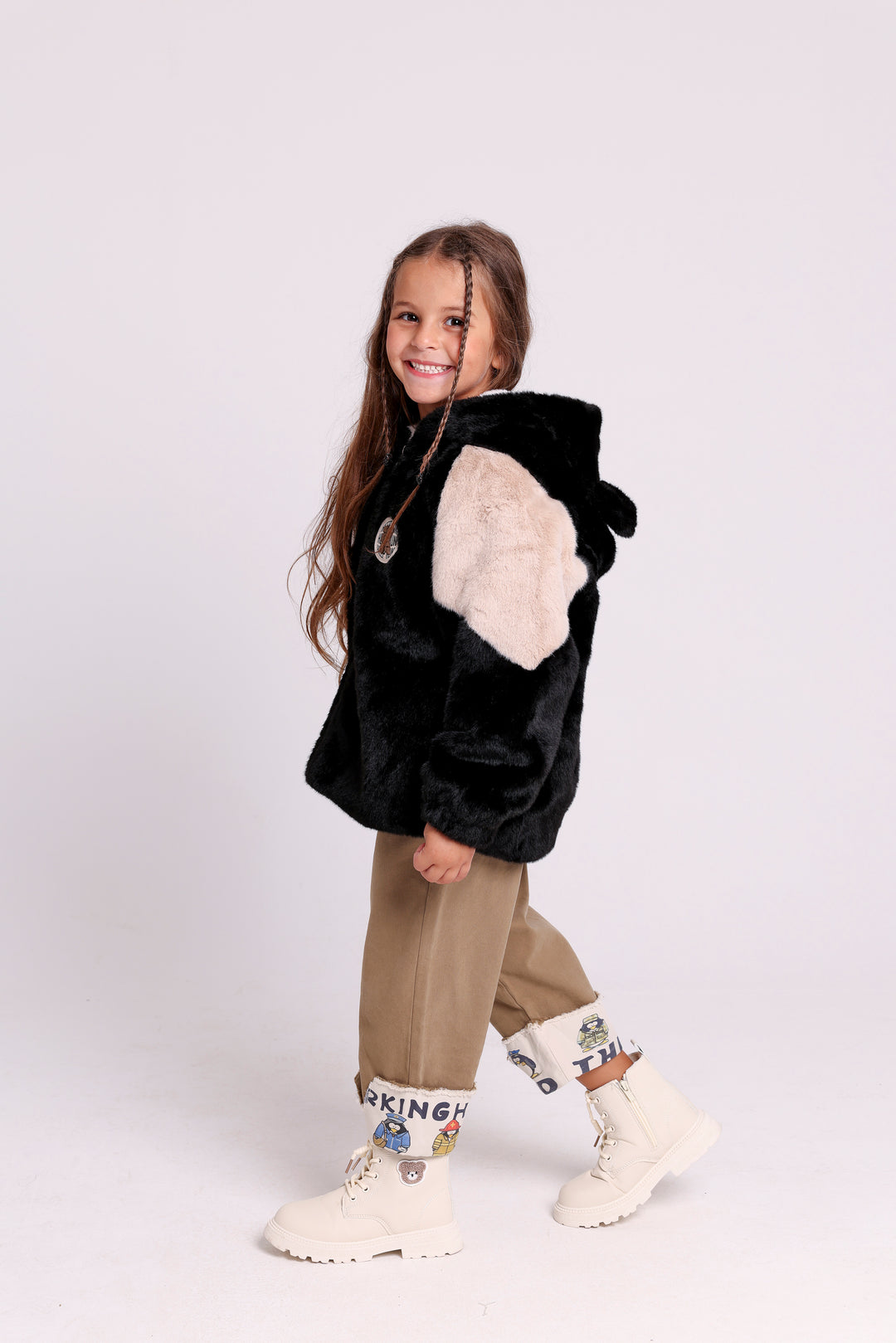 Snug fleece JACKET with logo patch