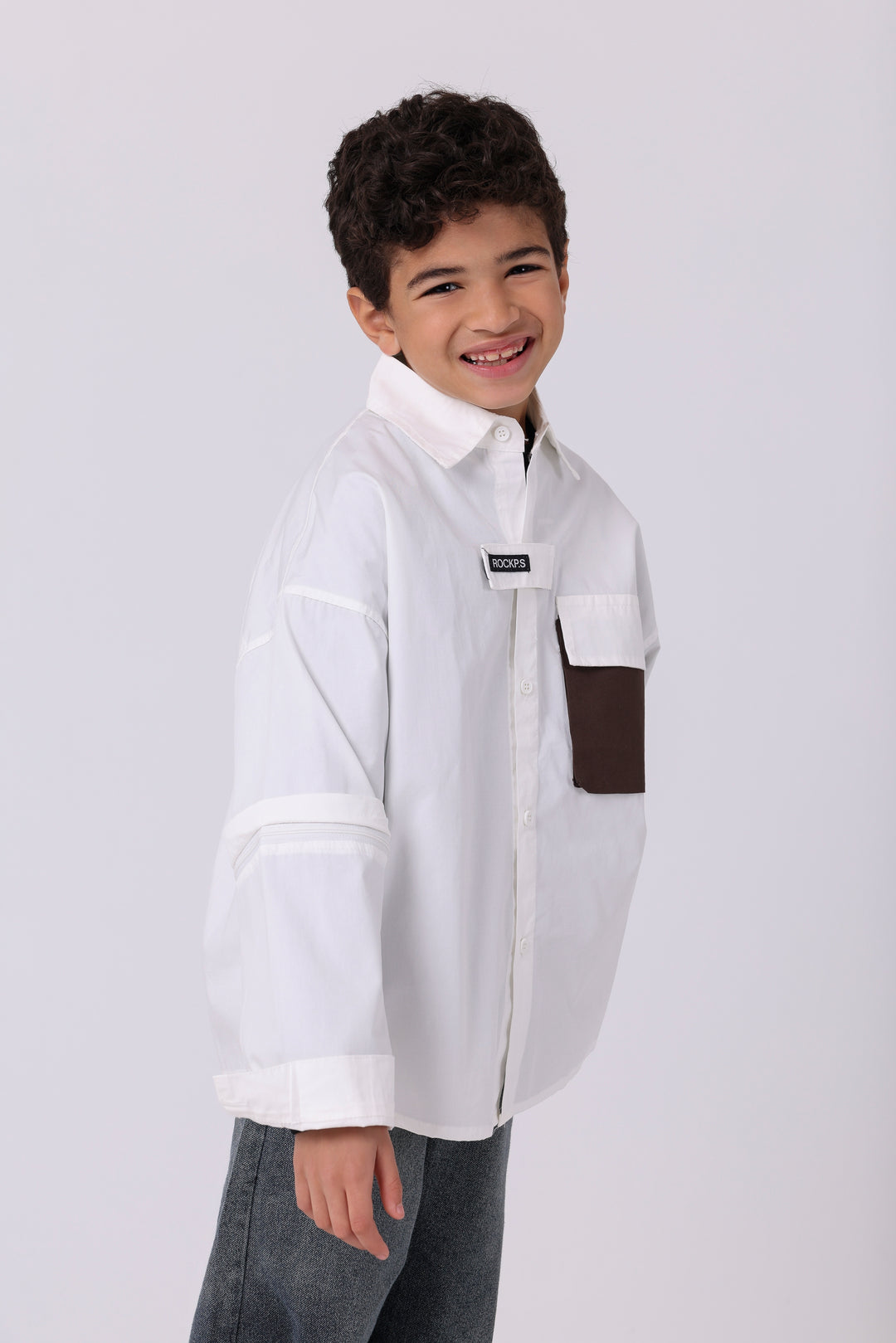 Stylish Dual-Tone Pocket Shirt