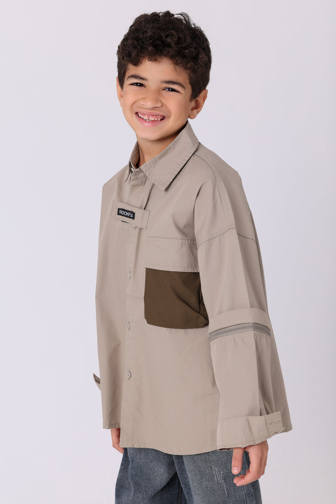 Stylish Dual-Tone Pocket Shirt