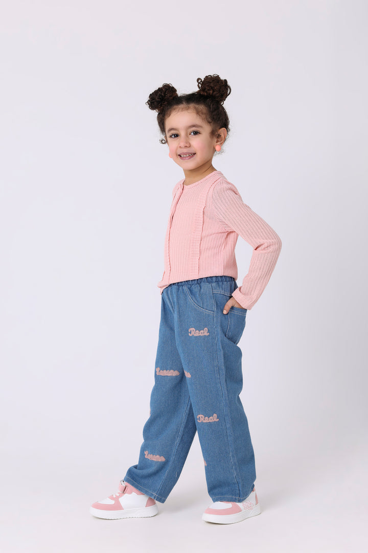 Ribbed Comfort &amp; Script Denim
