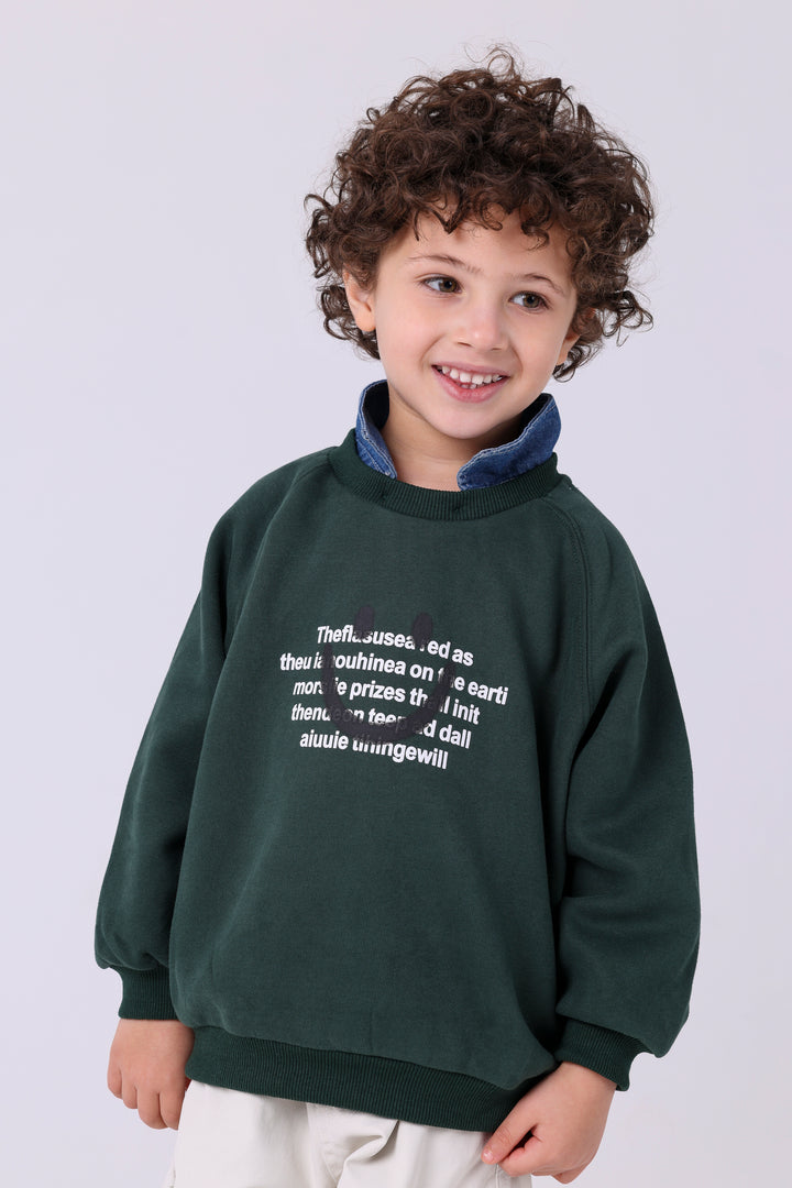 Radiant Smiley Face Text Sweatshirt
