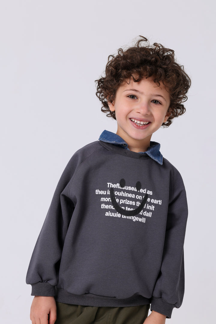 Radiant Smiley Face Text Sweatshirt