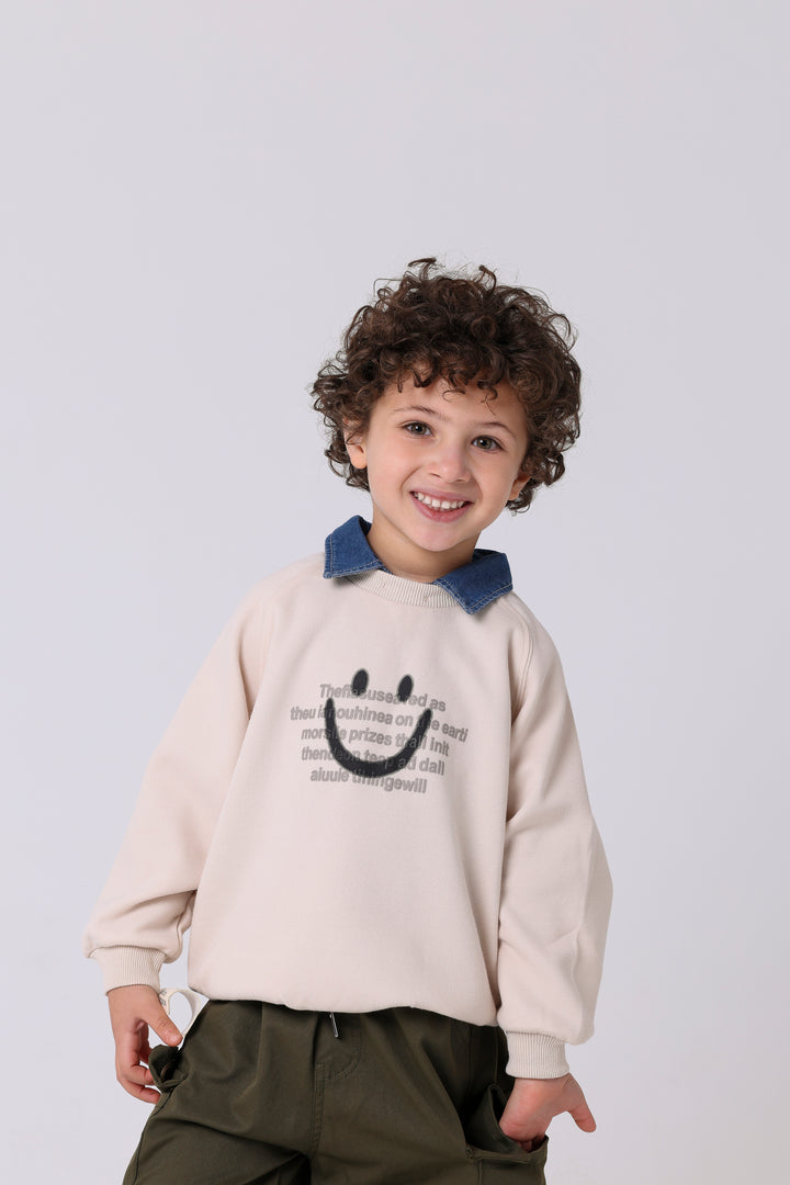 Radiant Smiley Face Text Sweatshirt