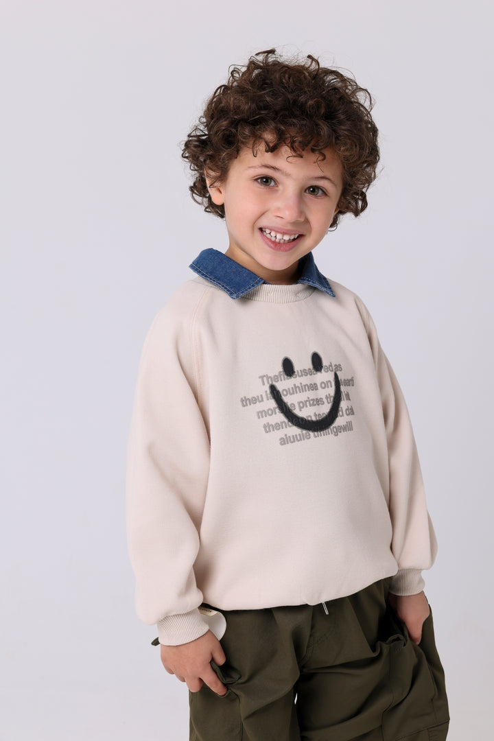 Radiant Smiley Face Text Sweatshirt