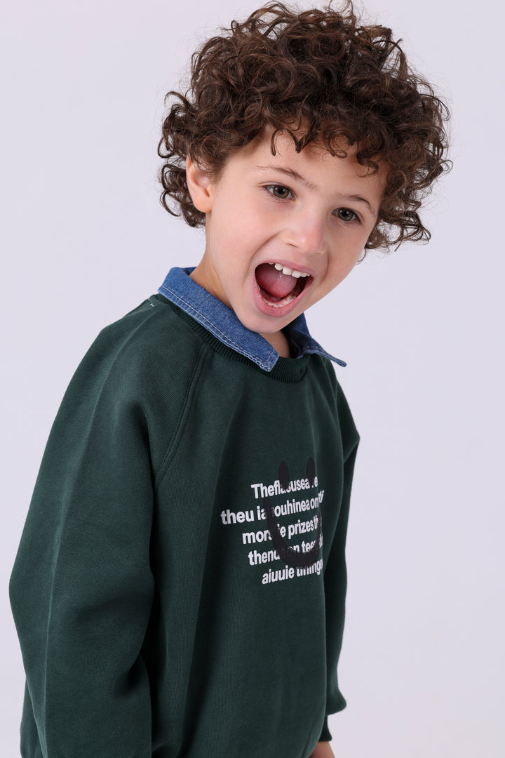 Radiant Smiley Face Text Sweatshirt