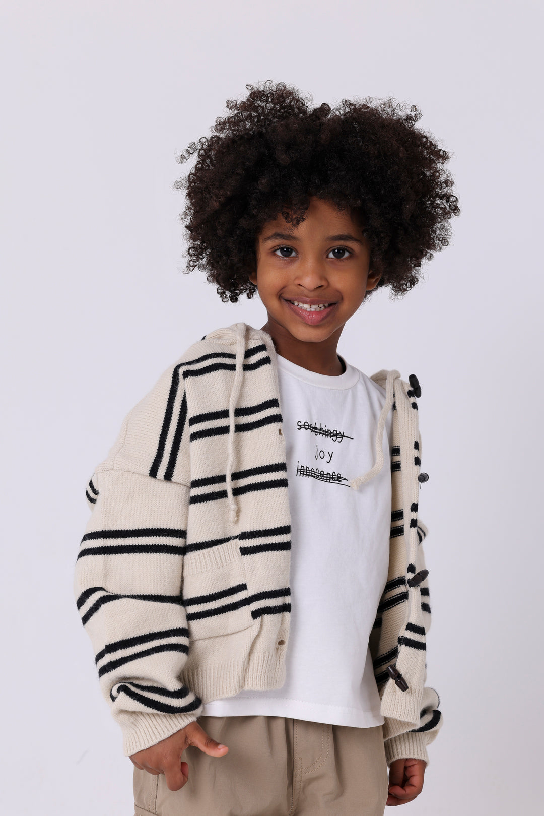 Nautical Striped Hooded Toggle Cardigan