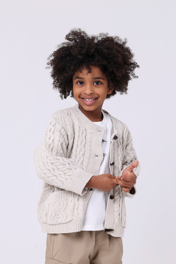 Classic Cable Knit Buttoned Sweater