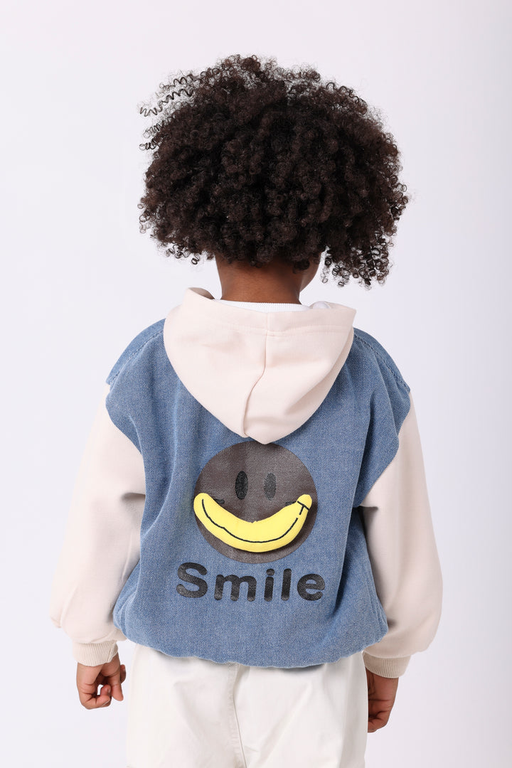 Happy Smile Denim Hooded Jacket