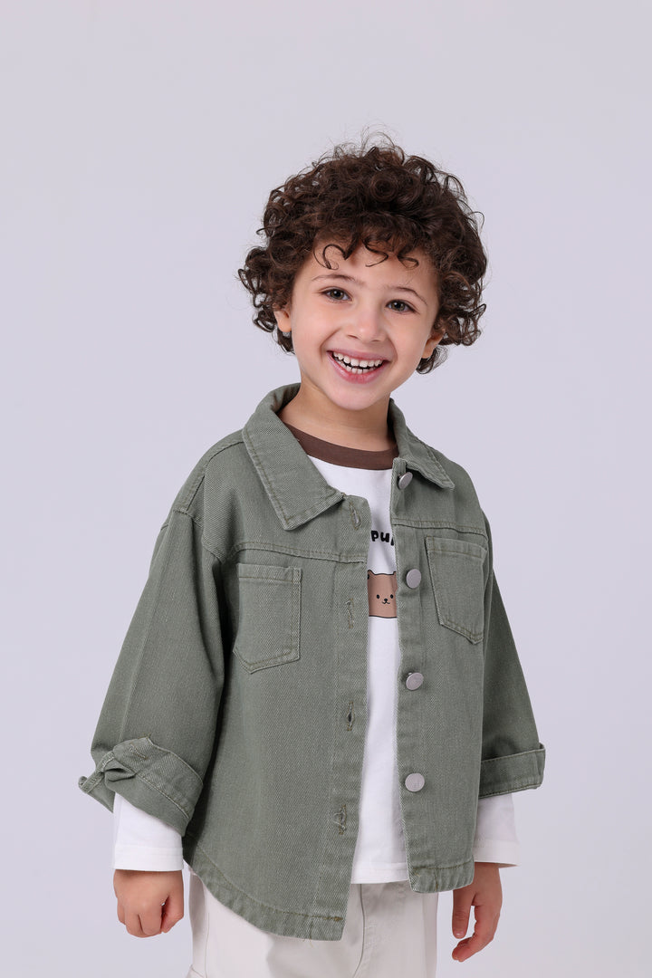Classic Buttoned Pocket Denim Shirt