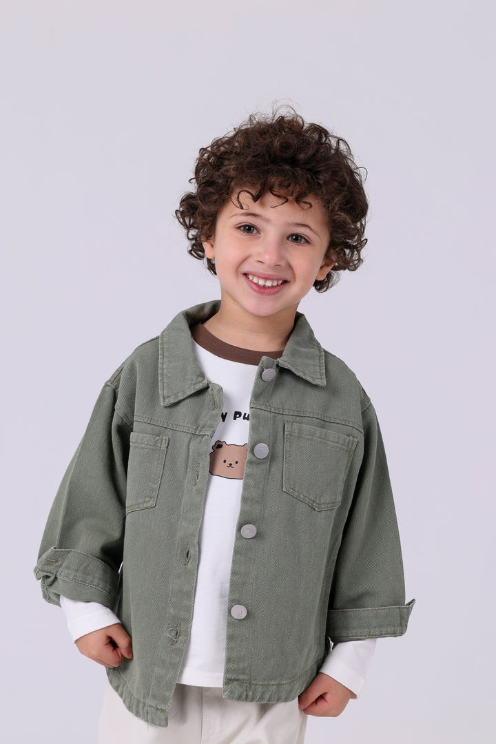 Classic Buttoned Pocket Denim Shirt