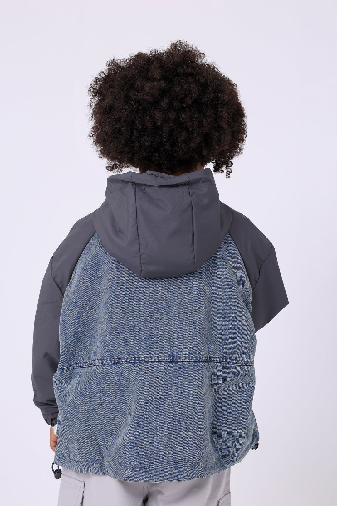 Sporty Stripe Denim Hooded Vest