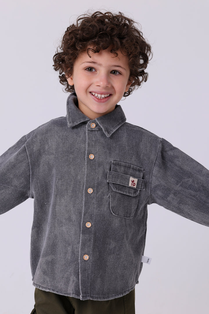 Trendy Button Down Pocket Shirt