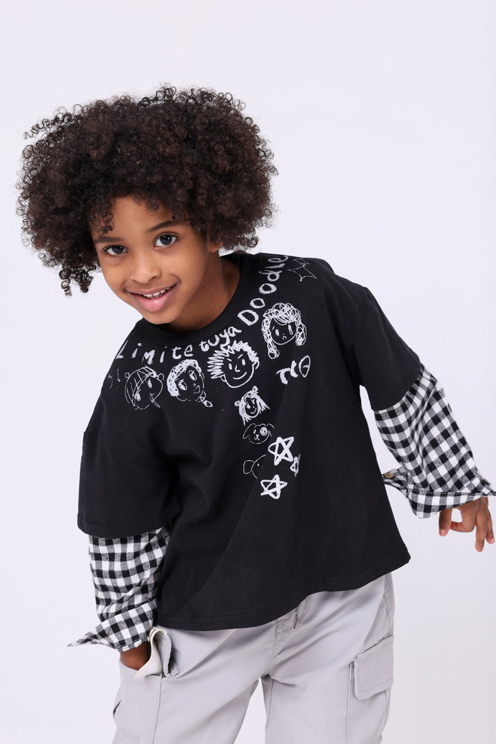 Artistic Doodle Graphic Cotton Tee