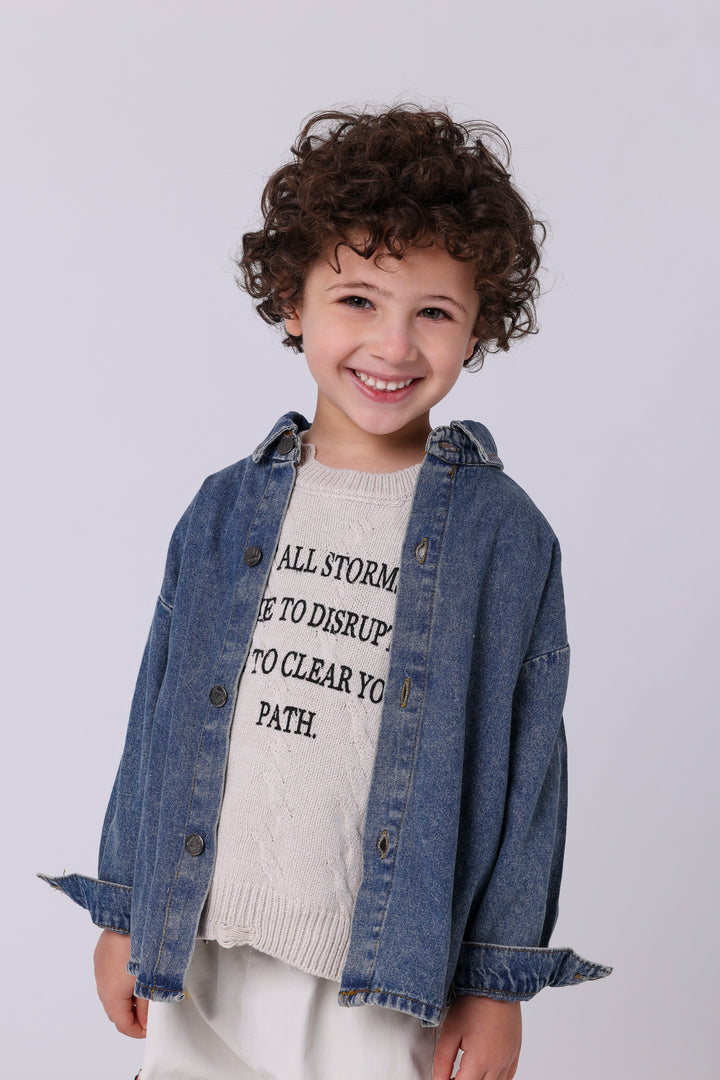 Inspirational Patchwork Denim Knit Duo