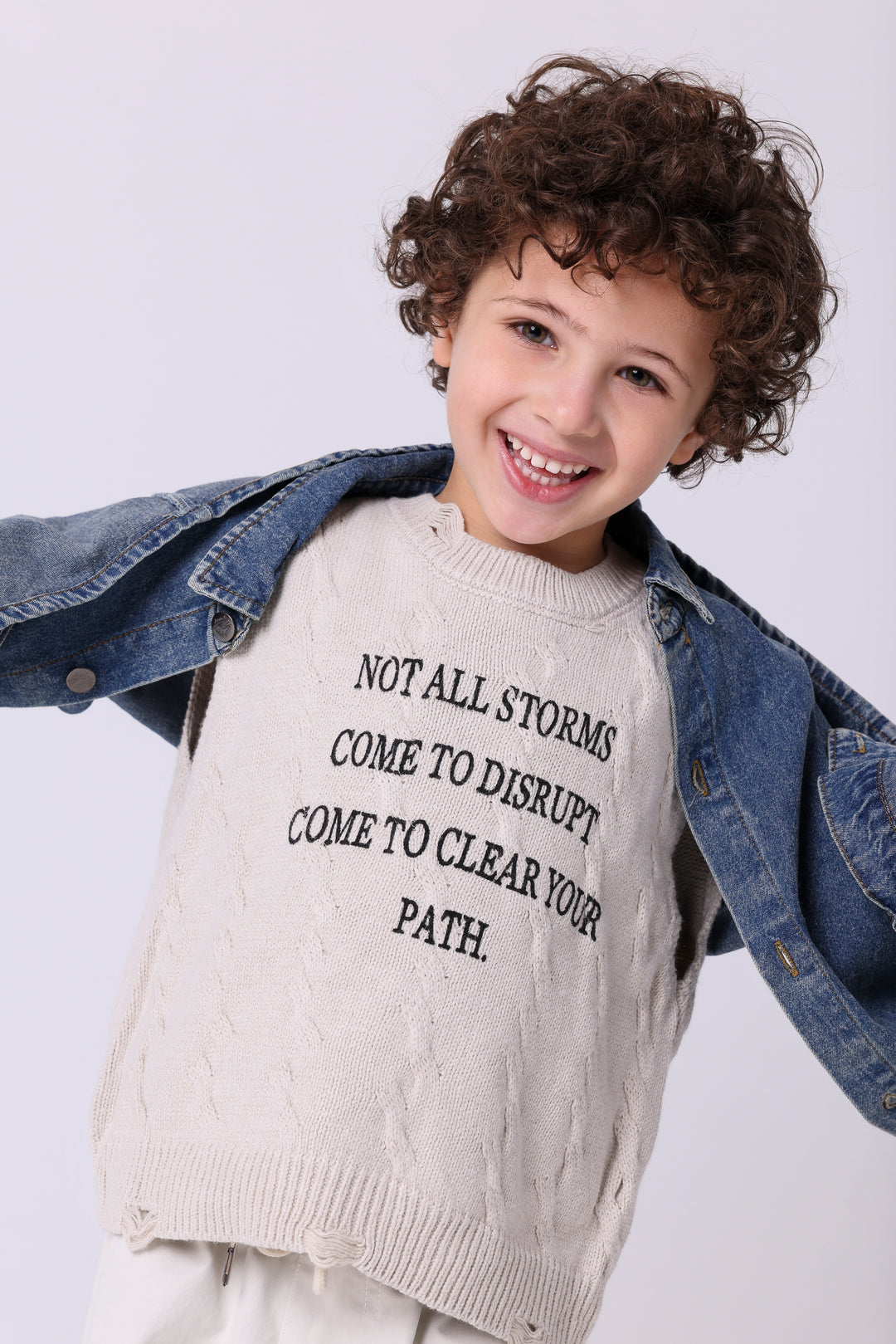 Inspirational Patchwork Denim Knit Duo